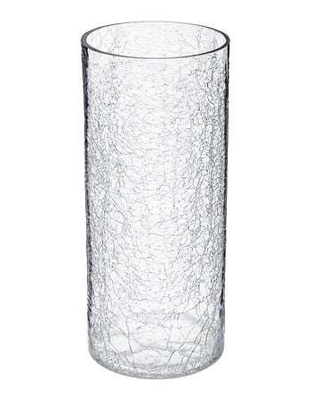 Atmosphera vaza crackled 13x30cm staklo prozirna