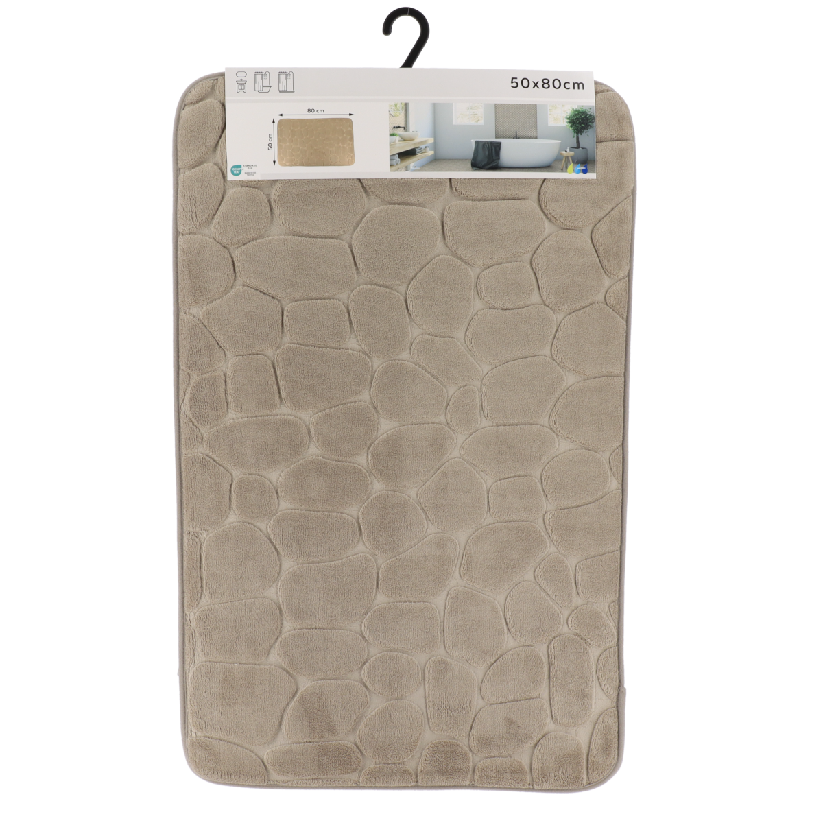 Tendance kupaonski tepih pebble 50x80 cm memorijska pjena, bež - Image 3
