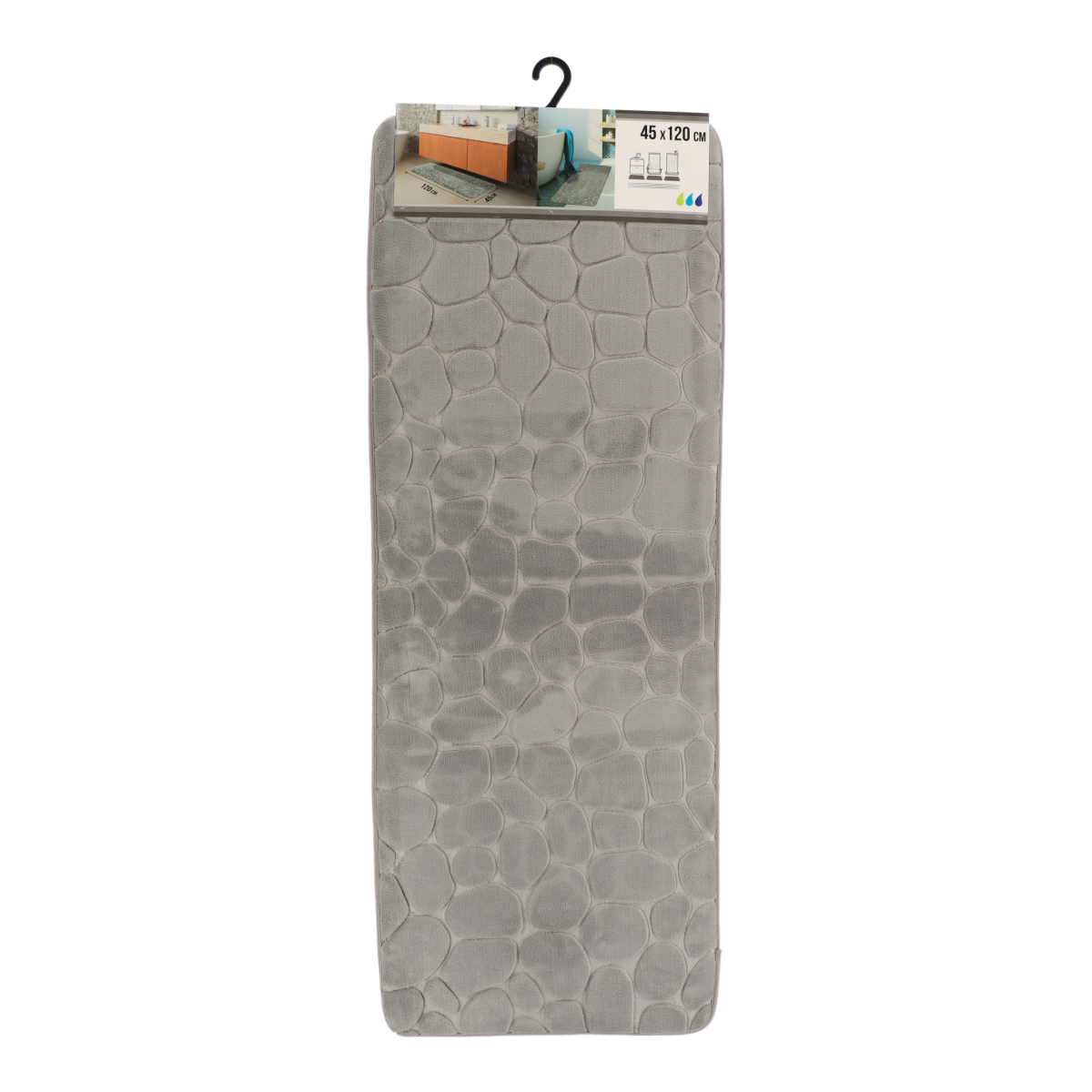 Tendance kupaonski tepih pebble 45x120 cm memorijska pjena, svjetlo sivi - Image 4