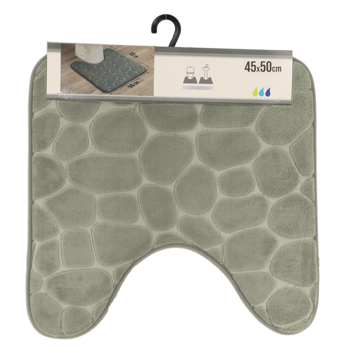 Tendance kupaonski tepih pebble 45x50 cm memorijska pjena, kaki - Image 2