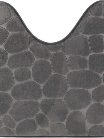 Tendance kupaonski tepih za wc školjku pebble, 45×50 cm, memorijska pjena, tamno sivi