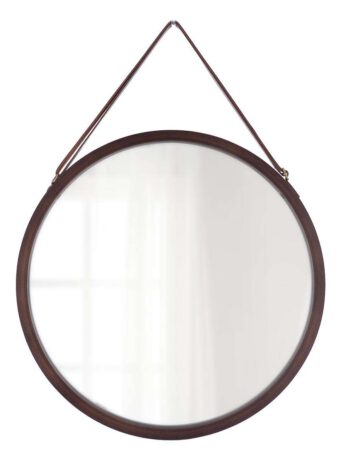 Tendance zidno okruglo ogledalo bambus 38cm, smeđe