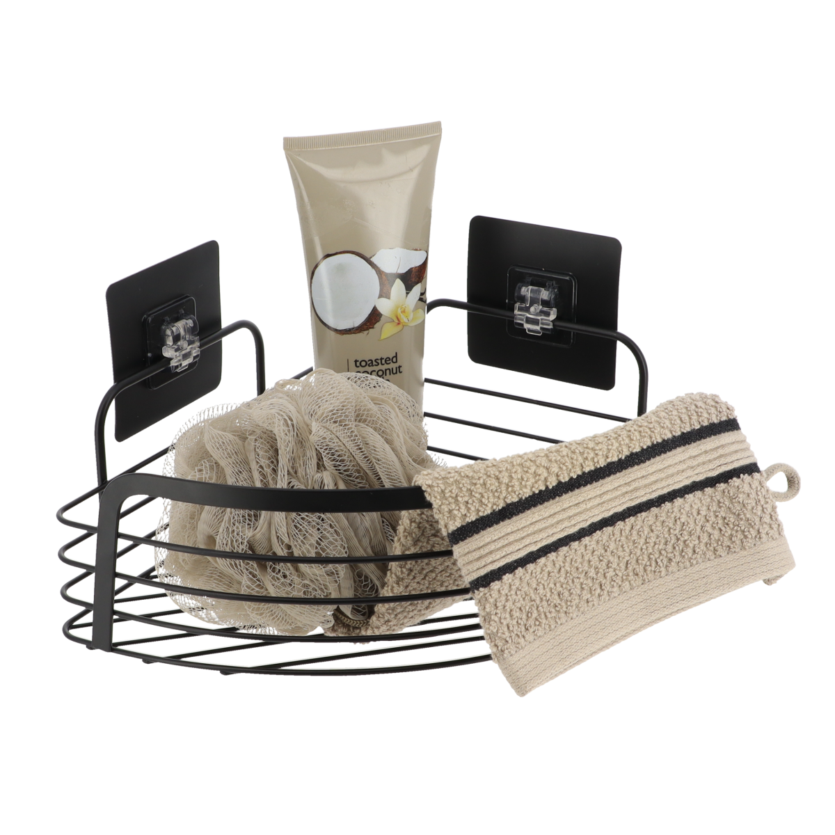 Tendance polica sa 3d ljepljivom trakom kutna, crna - Image 2