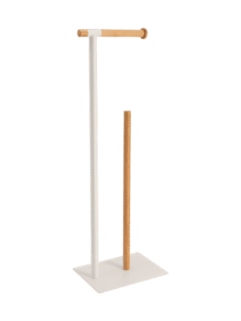 Tendance samostojeći držač toaletnog papira, metal/bambus, bijeli