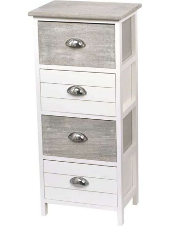 Tendance paulownia mdf namještaj 4 ladice sa metalnom ručkom, sivo bijela