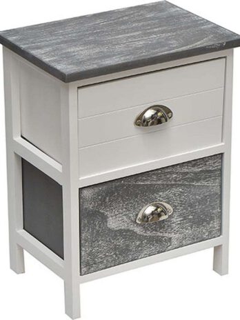 Tendance paulownia mdf namještaj 2 ladice sa metalnom ručkom, sivo bijela
