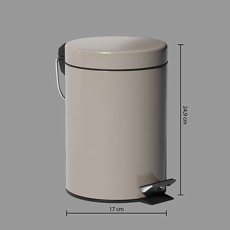 Five kanta za smeće classic 3l na pedalu, metal/pp, bež - Image 3