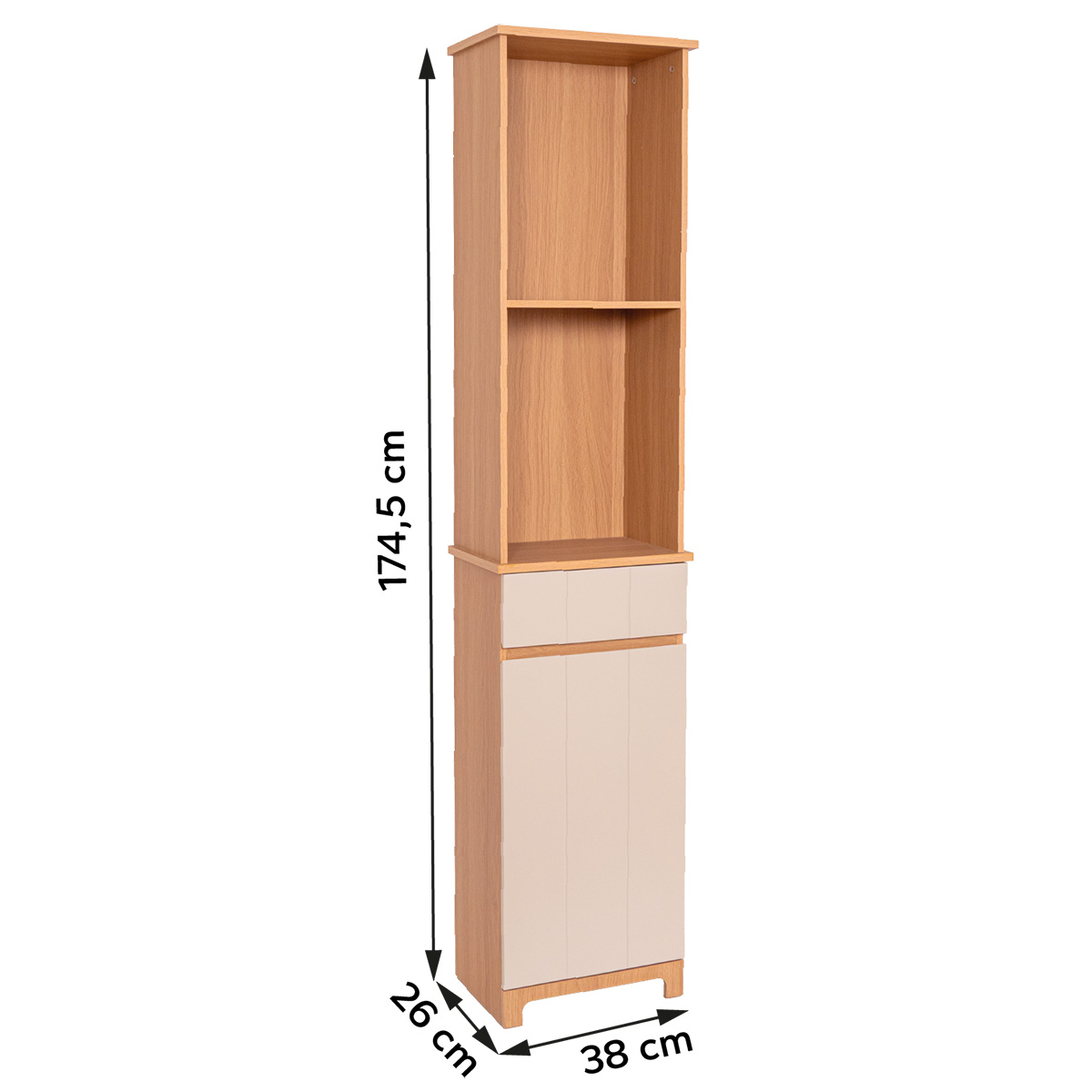 Tendance kupaonski ormarić 1 vrata + 1 drawer + 2 police mdf, rivoli - Image 2