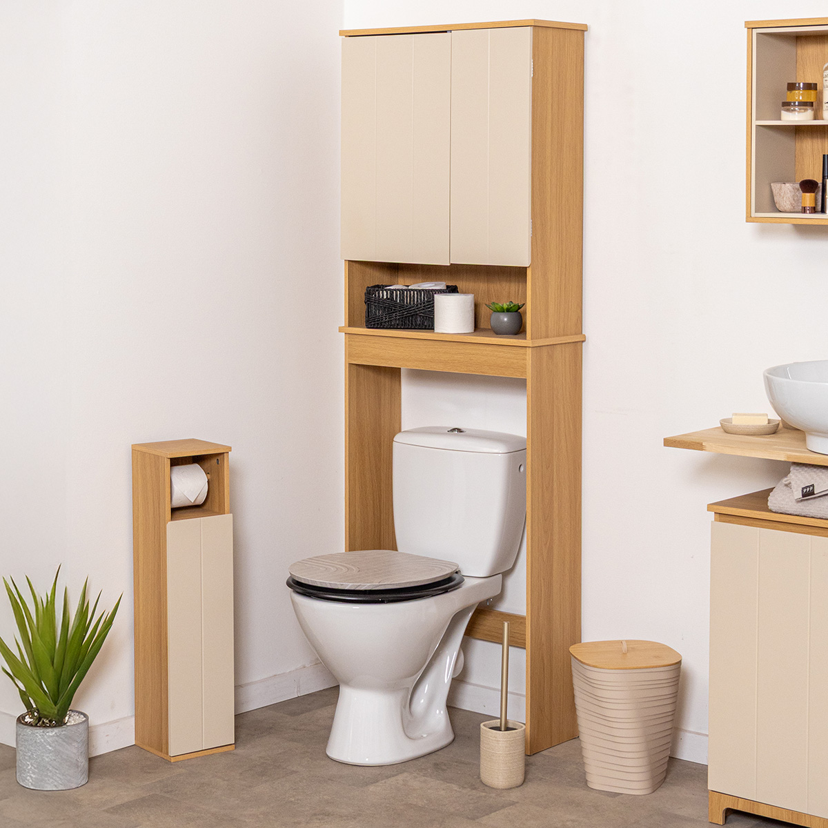 Tendance kupaonski ormarić za iznad wc školjke 2 vrata + 1 polica mdf, rivoli - Image 5