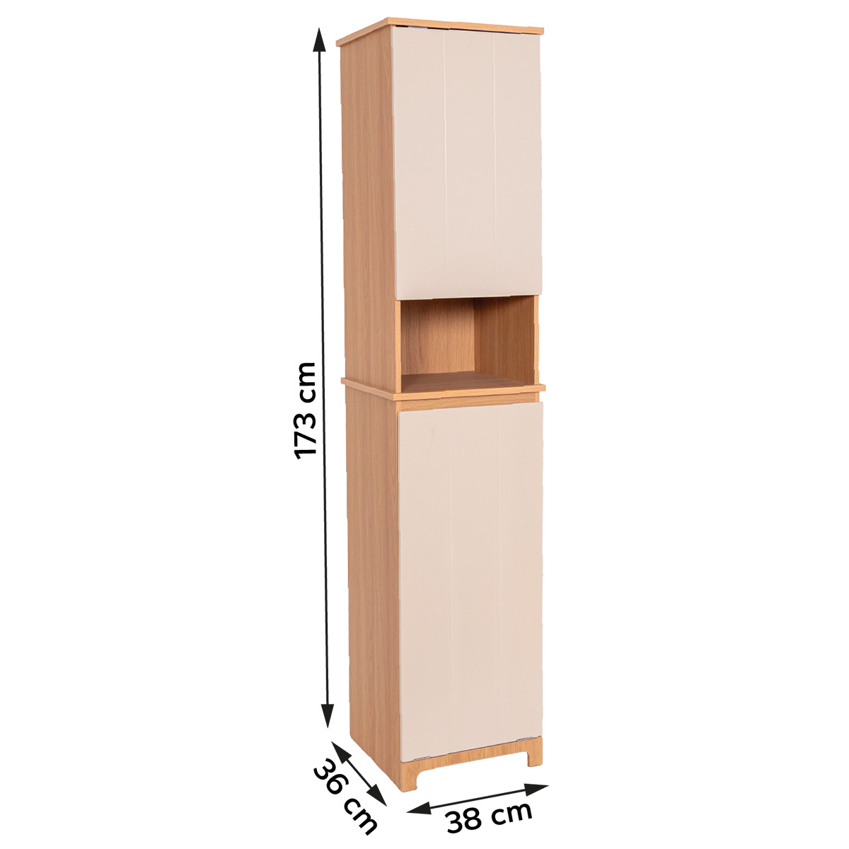 Tendance kupaonski ormarić 2 vrata + 1 polica + 1 ugrađena košara za rublje mdf, rivoli - Image 2