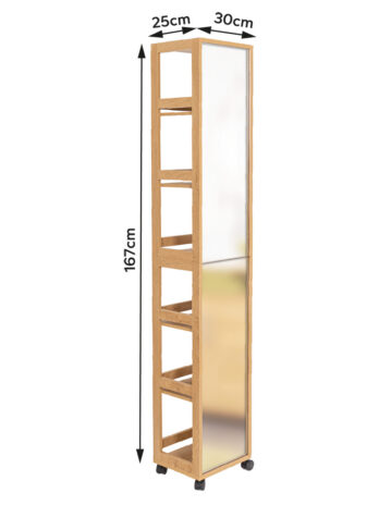 Tendance ogledalo na kotačima sa sppretincima za odlaganje mdf, colonial