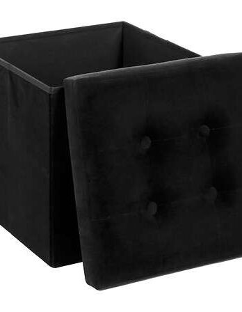 Atmosphera tabure sa spremnikom lysandre 37,8×37,8×37,8cm mdf/poliester crni