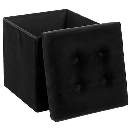 Atmosphera tabure sa spremnikom lysandre 37,8x37,8x37,8cm mdf/poliester crni - Image 2