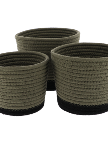 Tendance set košara pamuk 3/1, khaki-crna