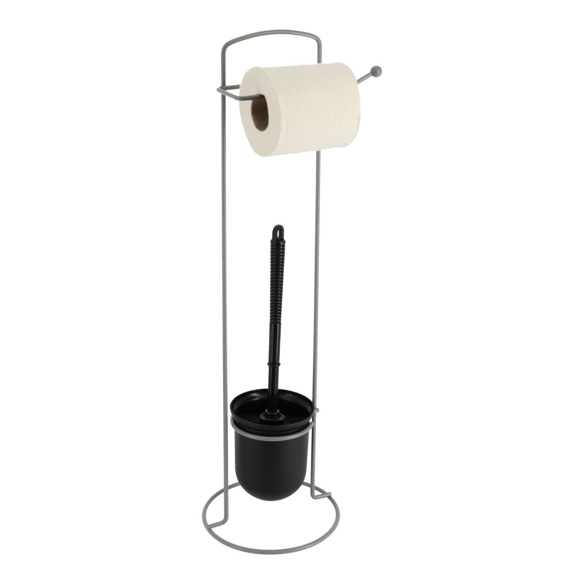 Tendance samostojeći držač toalet papira i wc četke metalni, sivo/crni - Image 3