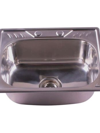 Inter Ceramic sudoper alpaka usadni pravokutni 50,5×40,5×16,5 cm + sifon, krom