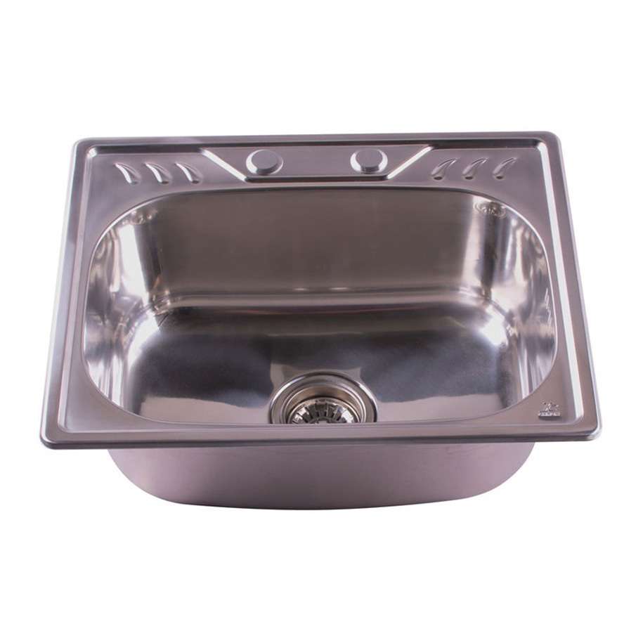 Inter Ceramic sudoper alpaka usadni pravokutni 50,5x40,5x16,5 cm + sifon, krom