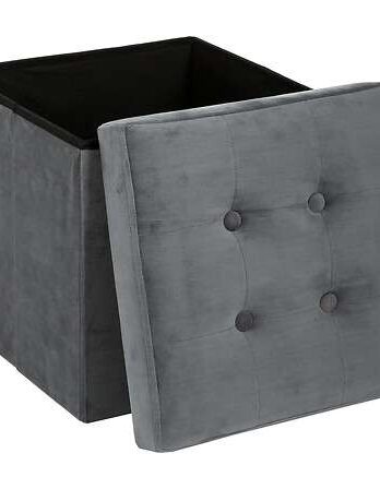 Atmosphera tabure ottoman 37,8×37,8×37,8cm mdf/poliuretan/poliester sivi