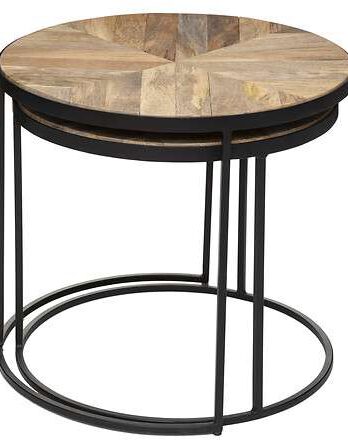 Atmosphera set 2/1 stolić basile 56x51cm drvo/metal smeđi