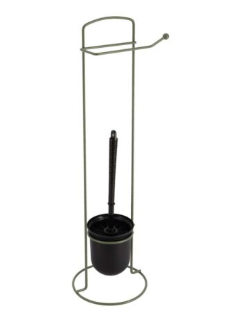 Tendance samotojeći držač toalet papira i wc četke metalni, kaki/crni