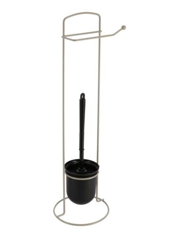 Tendance samotojeći držač toalet papira i wc četke metalni, bež/crni
