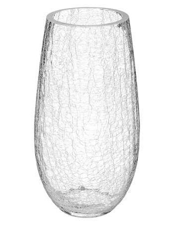Atmosphera vaza crackled 14×26,5cm staklo prozirna