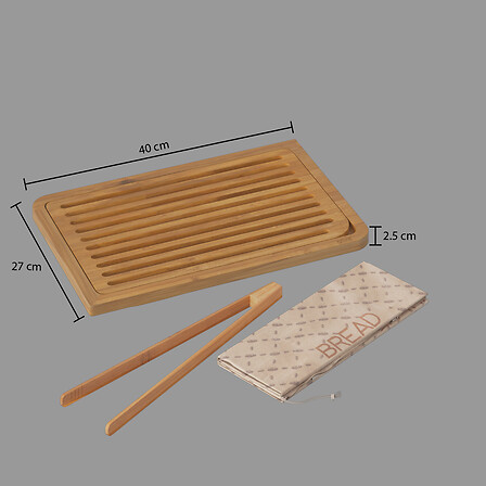 Five daska za kruh bambus 40x27cm + pribor - Image 8