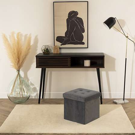 Atmosphera tabure ottoman 37,8x37,8x37,8cm mdf/poliuretan/poliester sivi - Image 5