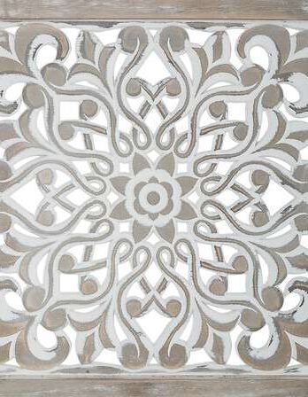 Atmosphera paravan etnik 120×2,1x169cm paulownia/mdf/čelik bijela
