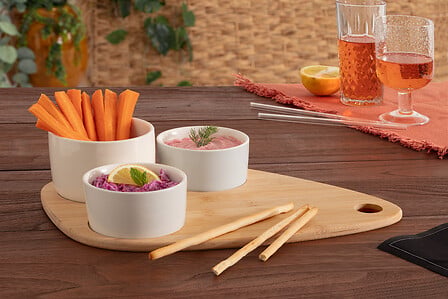 SG set za serviranje bambus 4/1 bijeli - Image 4