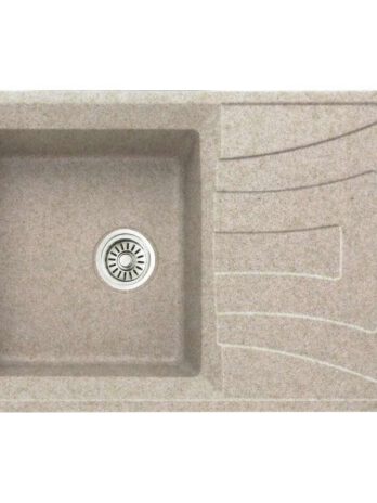 Inter Ceramic sudoper usadni pravokutni sa desnim ocjeđivačem 50x78x20 cm + sifon, granit pijesak