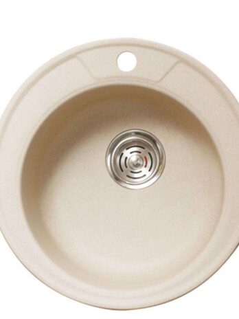 Inter Ceramic sudoper usadni okrugli 49x49x20 cm + sifon, granit bež