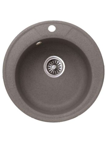 Inter Ceramic sudoper usadni okrugli 49x49x20 cm + sifon, granit sivi