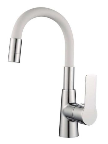 Inter Ceramic slavina za umivaonik alisado + set za ugradnju zinc/mesing kromirana/bijela